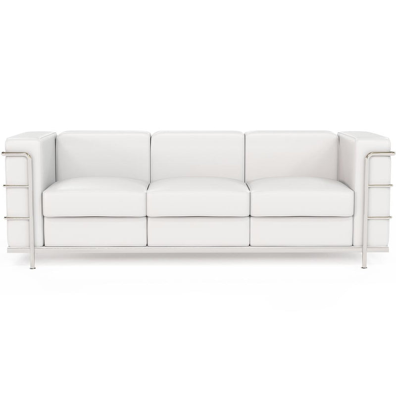 3 Seater Sofa Upholstered In Vegan Leather With Solid Metal Frame By Lecur Modern Living Room