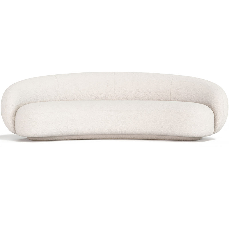 Canapé Courbé en bouclette fausse fourrure Tapissée - Boucles Blanches - 3/4 Places - Souta