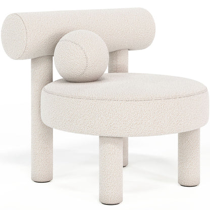 Fauteuil en bouclette fausse fourrure Tapissée - Boucles Blanches - Klena