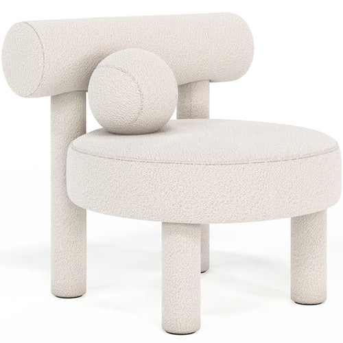 Fauteuil en bouclette fausse fourrure Tapissée - Boucles Blanches - Klena