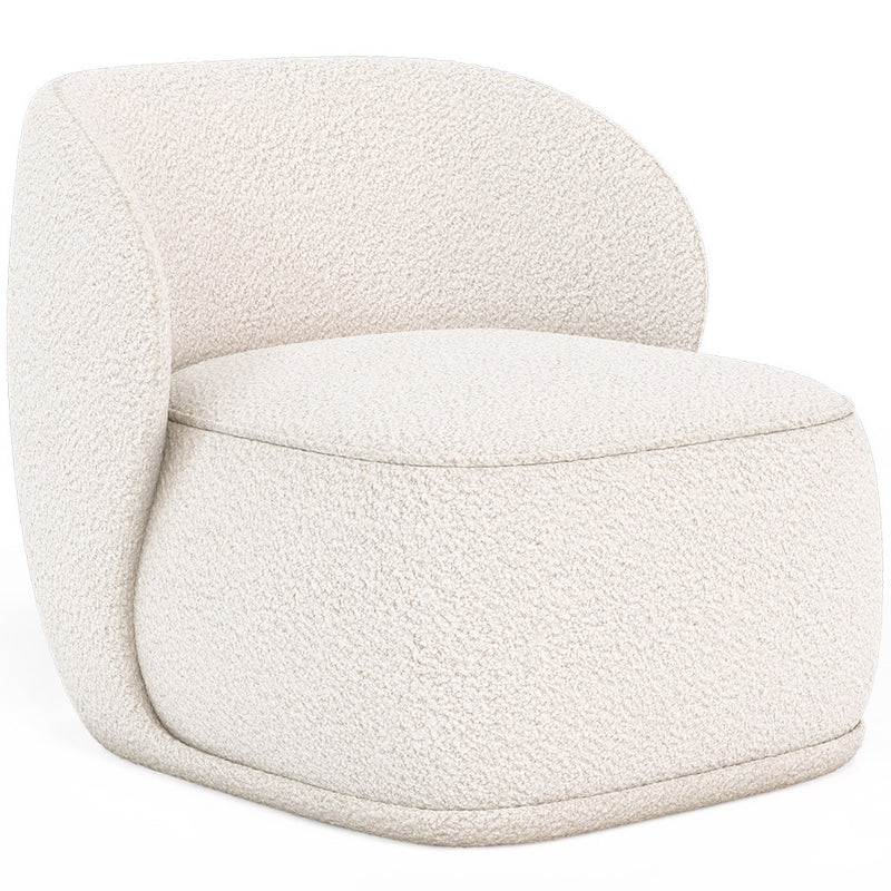 Fauteuil en bouclette fausse fourrure Tapissée - Boucles Blanches - Mykel