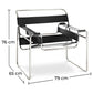 Lounge Chair - Leatherette & Metal - Ivan - Dimensions diagram