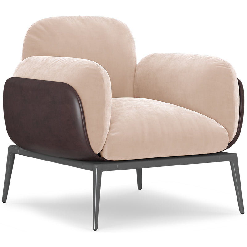 Fauteuil rembourré en velours - June