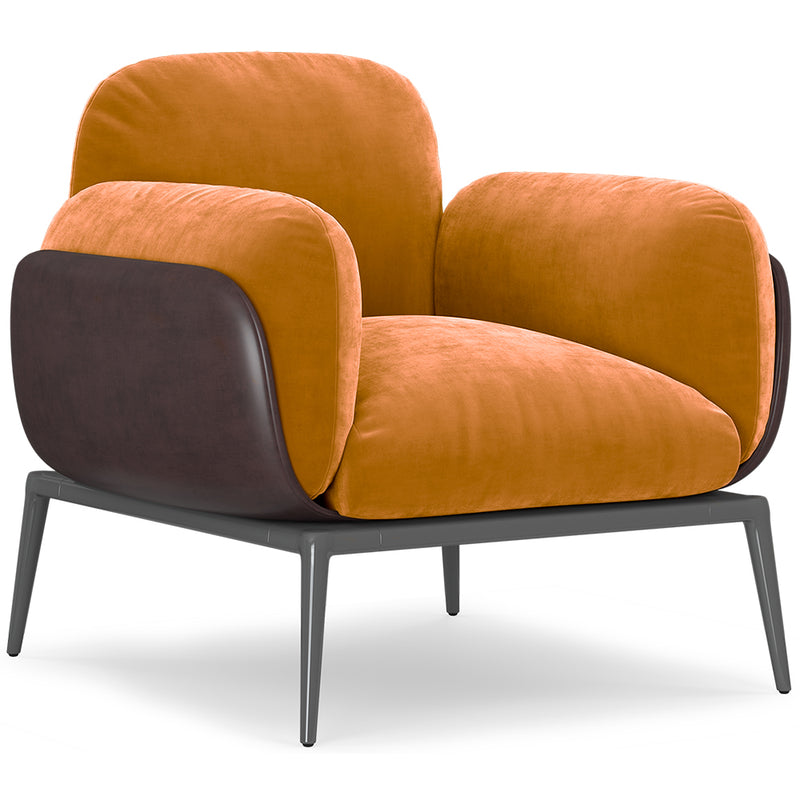 Fauteuil rembourré en velours - June