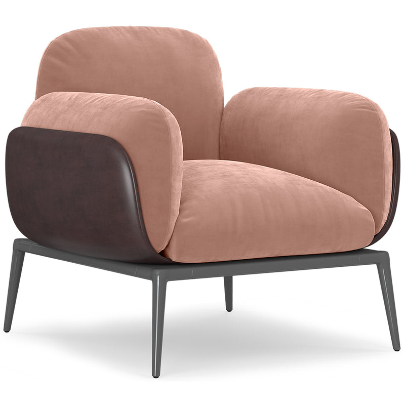 Fauteuil rembourré en velours - June