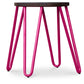 Okrągły stołek barowy - industrialny design - drewno i stal - 43cm - Hairpin