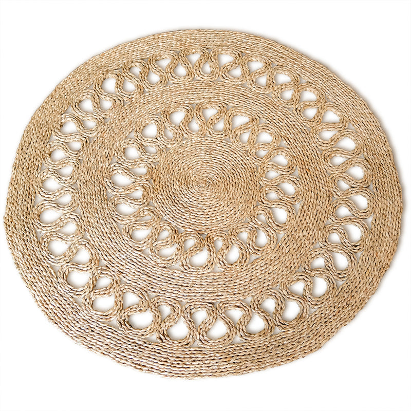 Tapis rond en jute - Boho Bali - 120 CM - Ilya