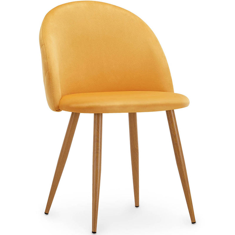 Chaise de Salle à Manger - Revêtue de Velours - Dossier avec Motif - Evelyne