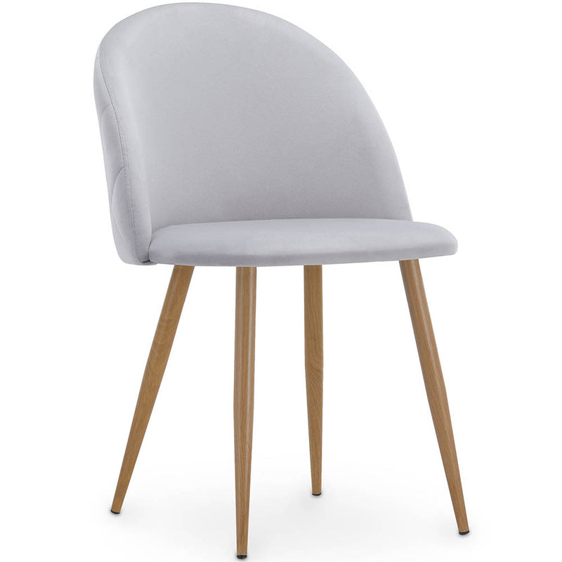 Chaise de Salle à Manger - Revêtue de Velours - Dossier avec Motif - Evelyne