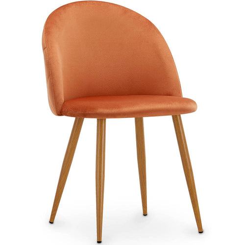 Chaise de Salle à Manger - Revêtue de Velours - Dossier avec Motif - Evelyne