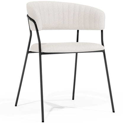 Chaise de salle à manger - Revêtue de tissu Bouclé - Gruna