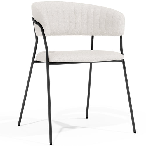 Chaise de salle à manger - Revêtue de tissu Bouclé - Gruna