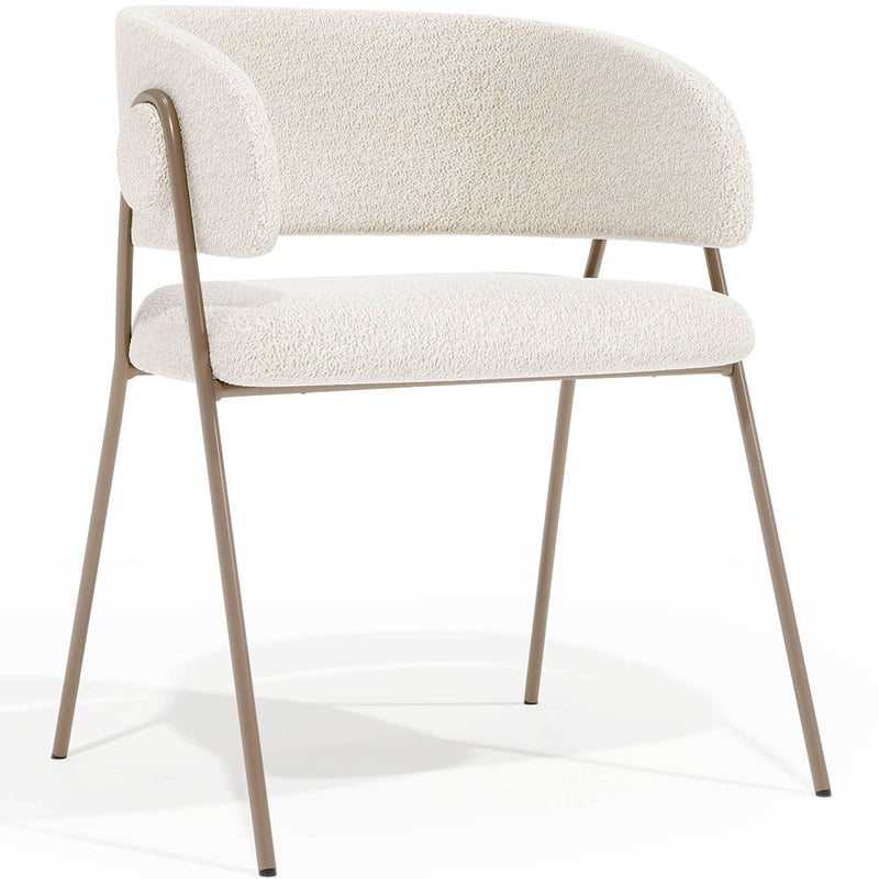 Dining chair - Upholstered in Bouclé Fabric - Charke - gallery 1