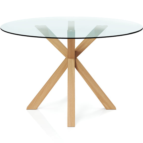 Mesa de Comedor Redonda - 120CM - Cristal  - Tauwa - Natural