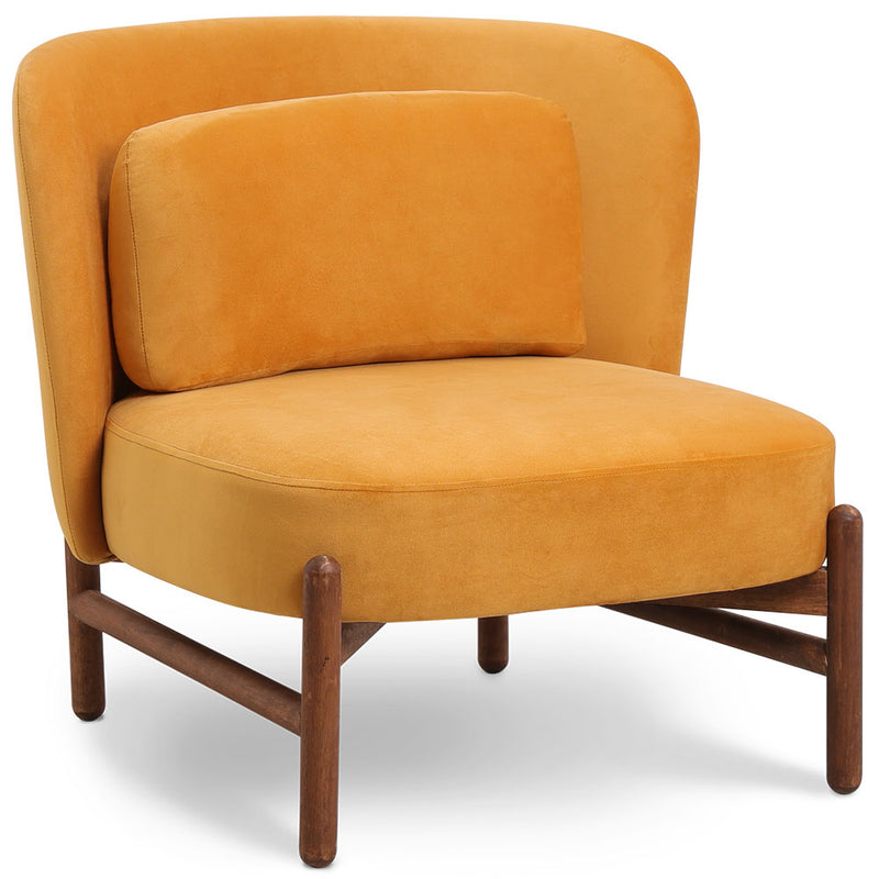 Fauteuil rembourré en velours et bois - Brina