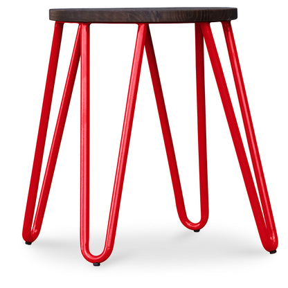Tabouret Hairpin - 42cm - Bois foncé et métal