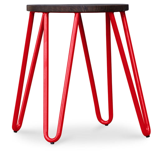Tabouret Hairpin - 42cm - Bois foncé et métal