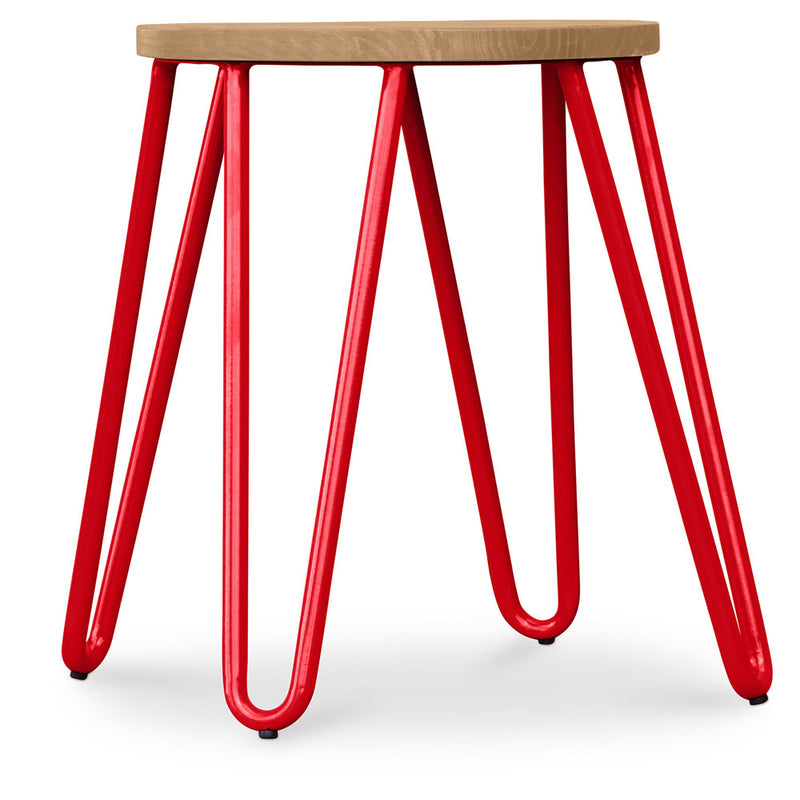 Tabouret Hairpin - 42cm - Bois clair et métal