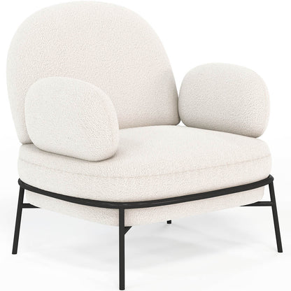 Fotel designerski - obity tkaniną boucle - Alia