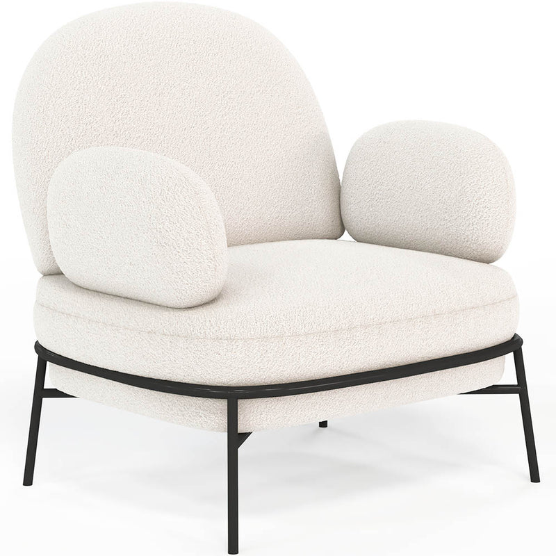 Fauteuil de Designer - Revêtu de Tissu Bouclé - Alia