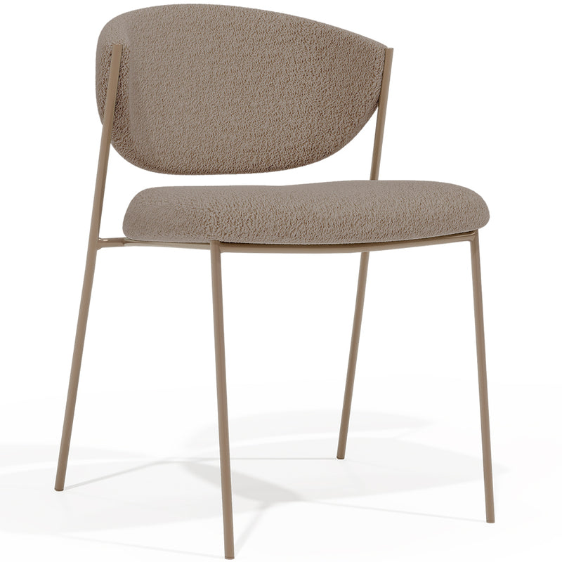 Chaise de salle à manger - Tapissée en tissu bouclé - Seda