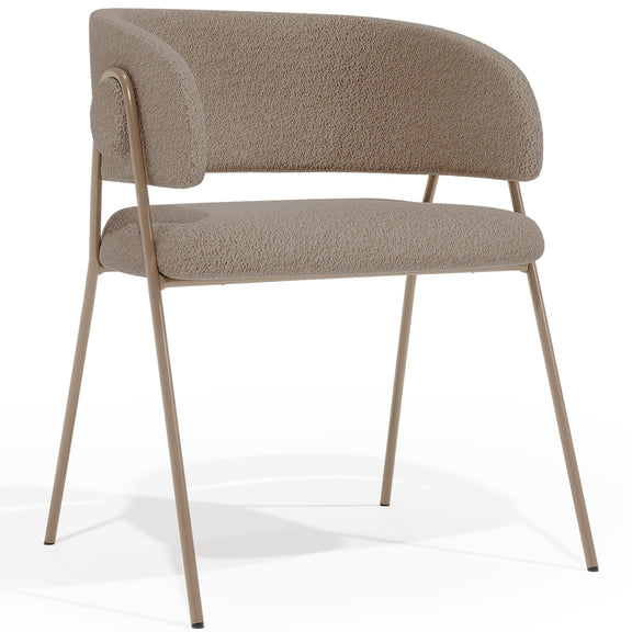 Dining chair - Upholstered in Bouclé Fabric - Charke - gallery 8