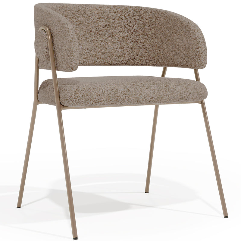 Dining chair - Upholstered in Bouclé Fabric - Charke - gallery 8