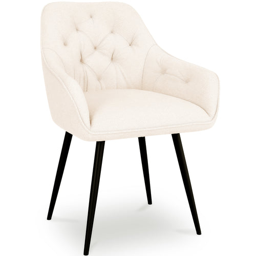 Chaise de salle à manger avec accoudoirs - Rembourrée en Bouclé Premium - Alene