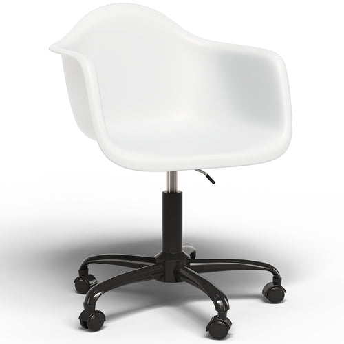 Chaise de bureau avec accoudoirs - Chaise de bureau avec roulettes - Structure noire Weston