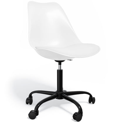 Chaise de bureau avec roulettes - Chaise de bureau pivotante - Cadre noir Tulip