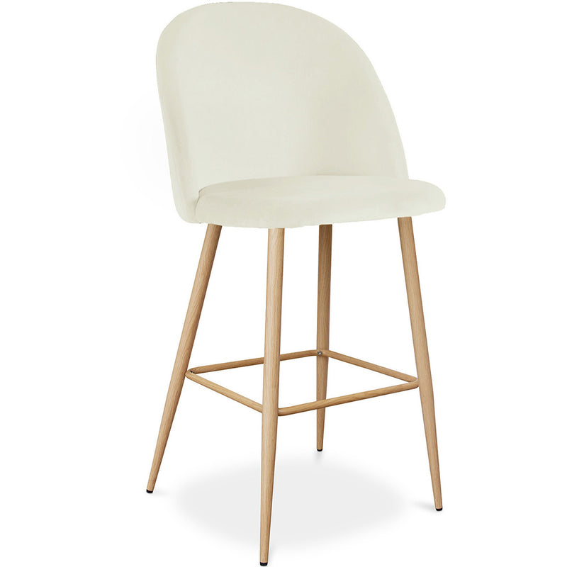 Stołek z aksamitną tapicerką - Skandynawski design - Evelyne