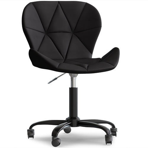 Bürostuhl mit Rädern - Drehstuhl - Kunstlederbezug - Schwarzes Wito-Gestell