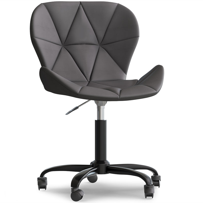 Office Chair with Wheels - Swivel Desk Chair - Upholstered in Faux Leather - Black Wito Frame