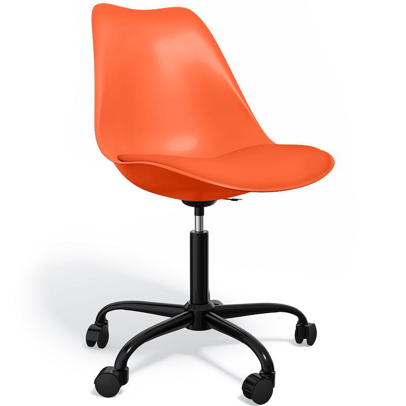Chaise de bureau avec roulettes - Chaise de bureau pivotante - Cadre noir Tulip