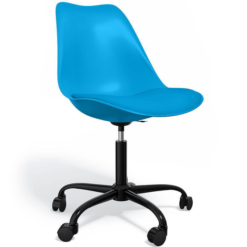 Chaise de bureau avec roulettes - Chaise de bureau pivotante - Cadre noir Tulip