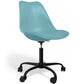 Chaise de bureau avec roulettes - Chaise de bureau pivotante - Cadre noir Tulip