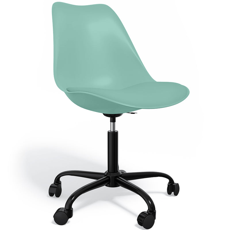 Chaise de bureau avec roulettes - Chaise de bureau pivotante - Cadre noir Tulip