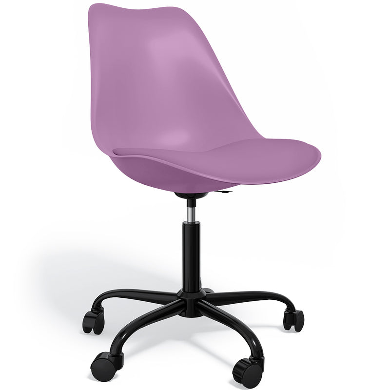 Chaise de bureau avec roulettes - Chaise de bureau pivotante - Cadre noir Tulip