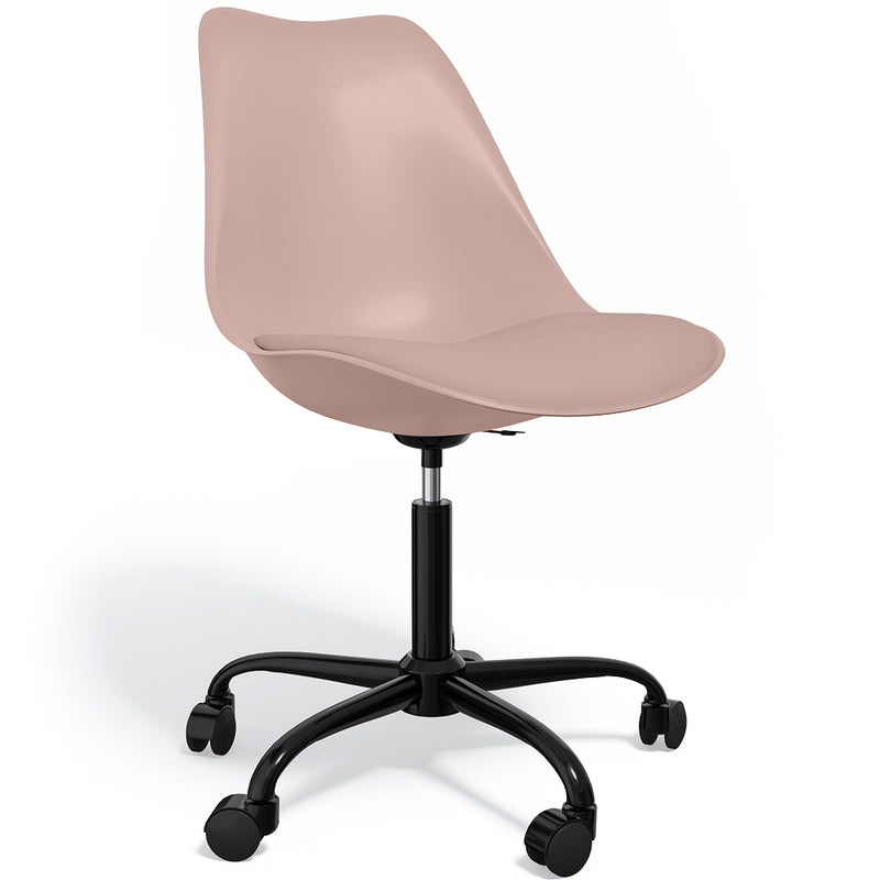 Chaise de bureau avec roulettes - Chaise de bureau pivotante - Structure noire Tulip