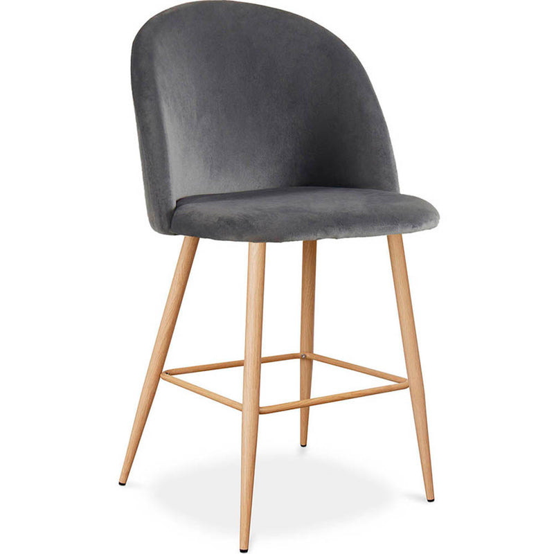 Stołek z aksamitną tapicerką - Skandynawski design - 66cm - Evelyne