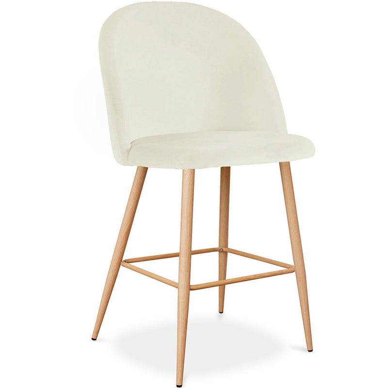 Hocker gepolstert mit Samt - Skandinavisches Design - 66cm - Evelyne