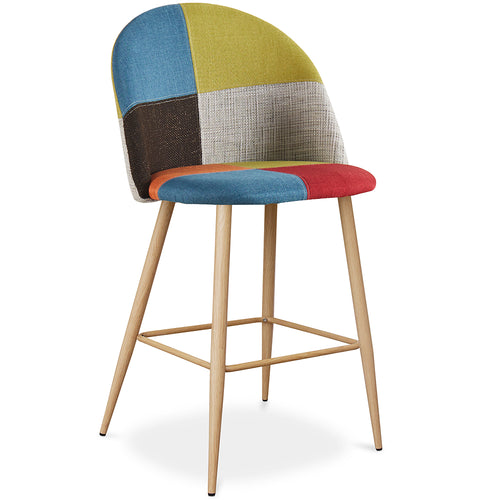 Tabouret Rembourré en Patchwork - Style Scandinave - 63cm - Evelyne