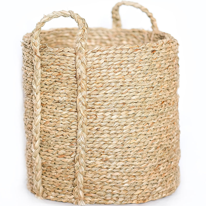 Natural Fiber Basket with Handles - 30x30CM - Taral