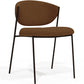 Chaise de salle à manger en Bouclette Fausse Fourrure Tapissée - Métal Noir - Seda