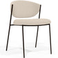 Chaise de salle à manger en Bouclette Fausse Fourrure Tapissée - Métal Noir - Seda