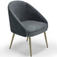 Poltrona design - Revestida em veludo - Pé dourado - Wasda