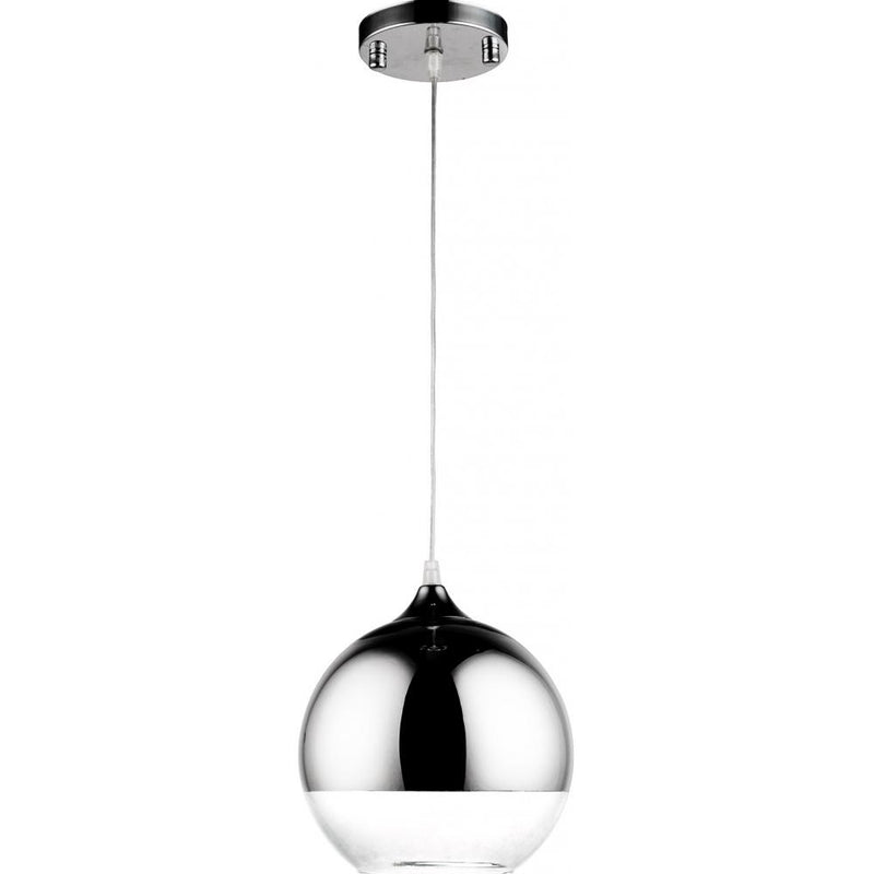 Lampe de plafond design en forme de boule - Lampe suspendue en métal chromé - Speculum