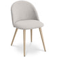 Dining Chair Upholstered in Fabric - Scandinavian Style Solid Natural Wood Style Legs- Evelyne