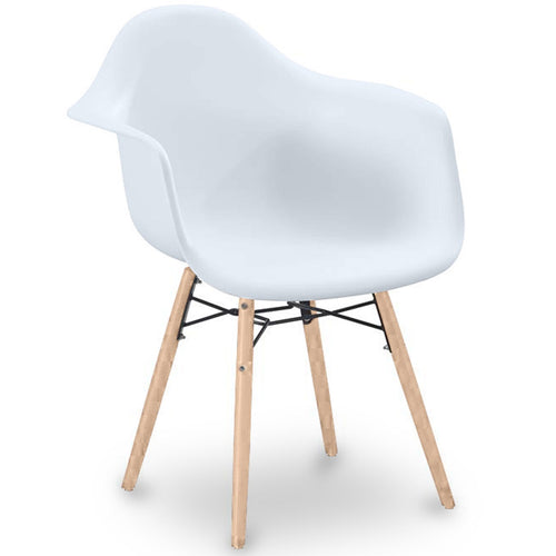 Krzesło do Jadalni w Stylu Skandynawskim - Nogi Drewniane - Nordika - Biały