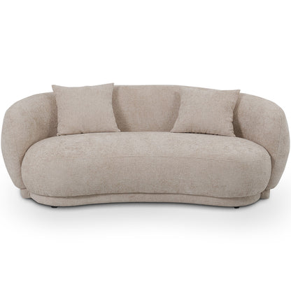 Curved Contemporary Style Design Sofa Upholstered in Chenille - 3 Seater - Curvy